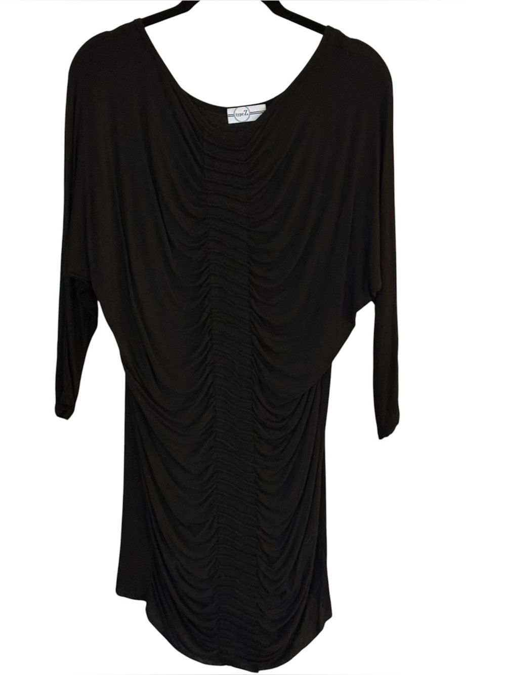 Type Z Black Ruched Dolman Tunic | Never Worn